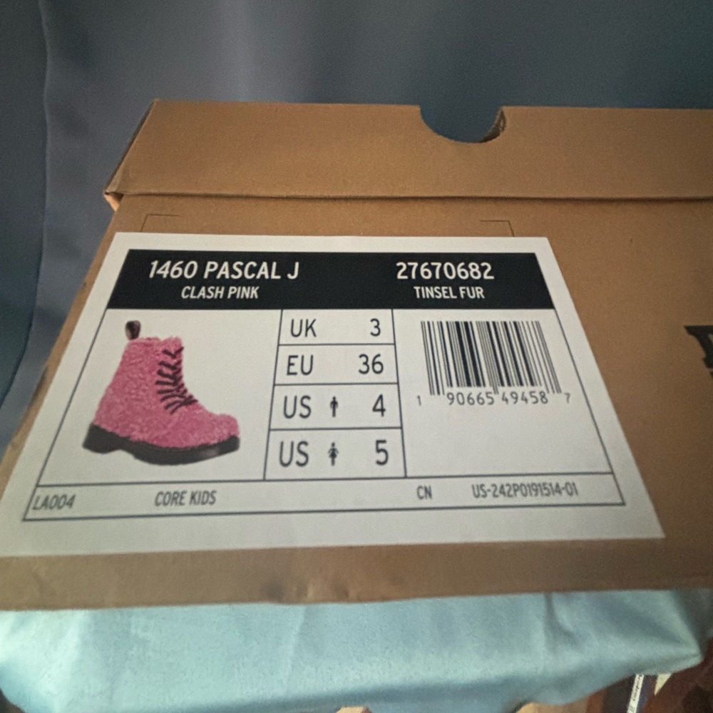 NIB, Doc Martins Pascal J Clash Pink Fuzzy Boots, Size: Womens 5, Super Soft - Picture 5 of 5